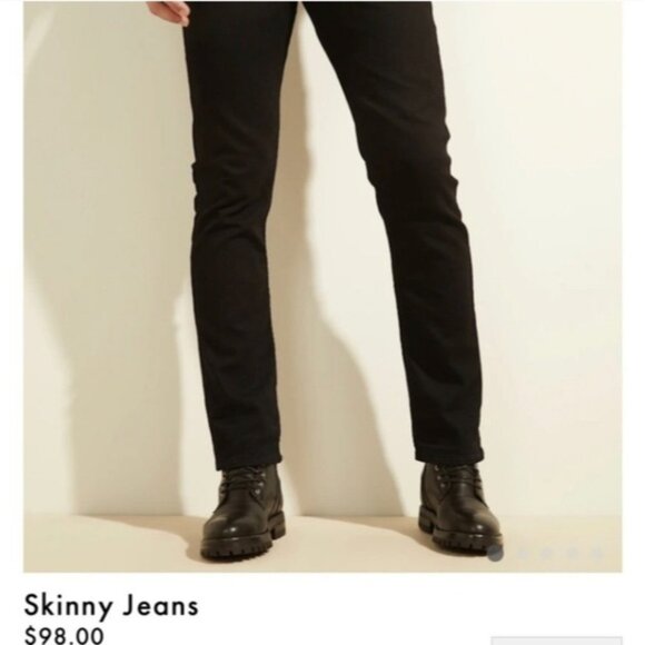 Guess Los Angeles Skinny Jeans Mens Black Dark Slim Denim 36x32 - Picture 14 of 16